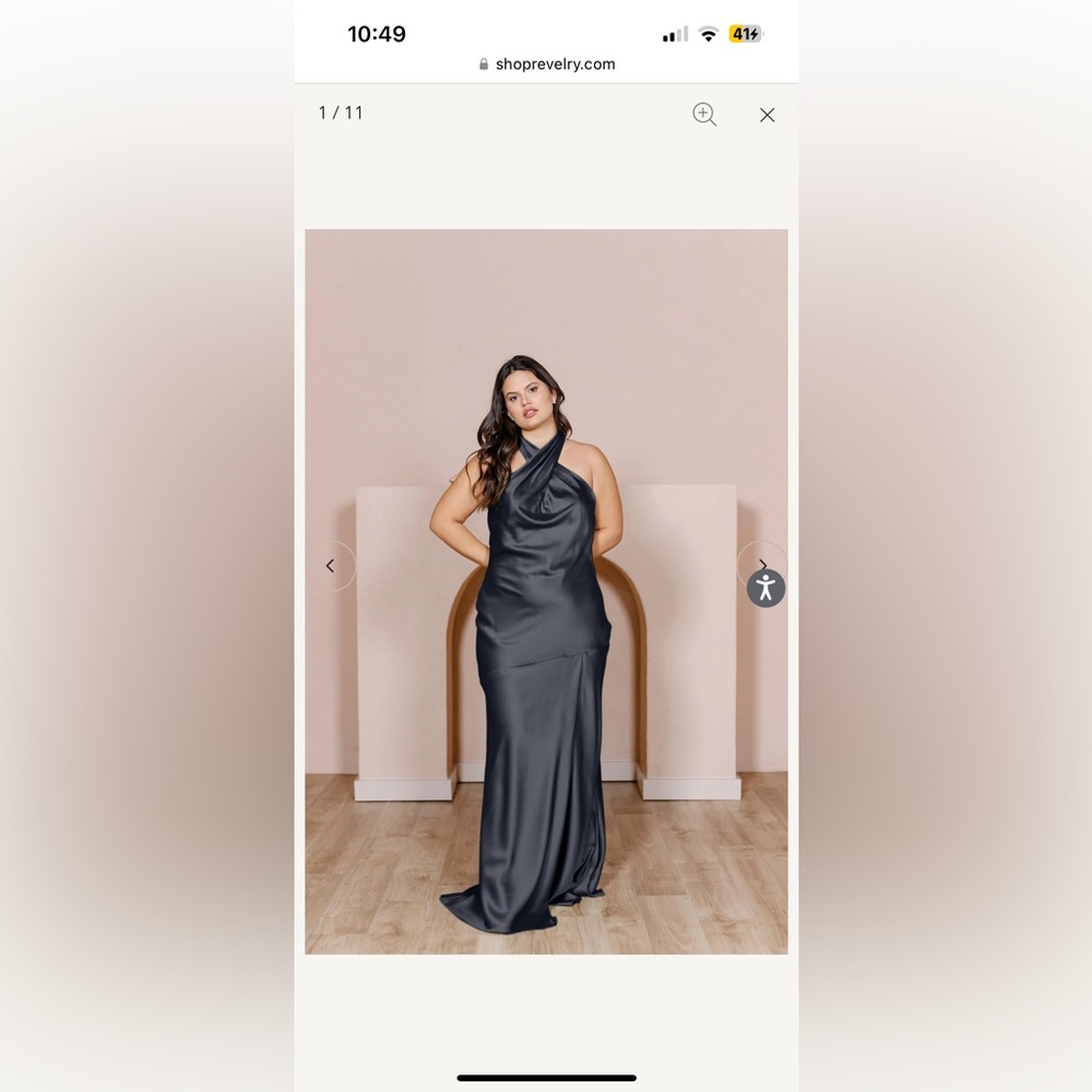 Revelry Black Athena Satin Regular Maxi Dress